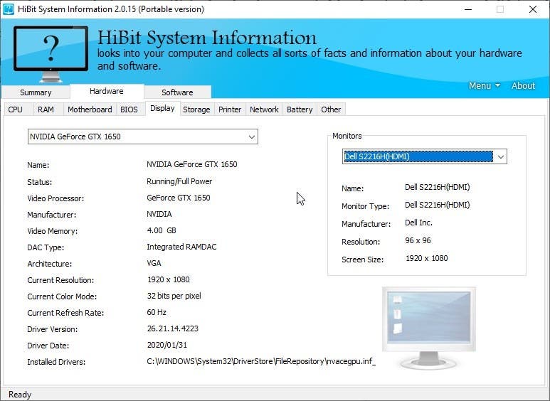 Hibit System Information 强悍的pc 软硬件信息查询工具 软餐