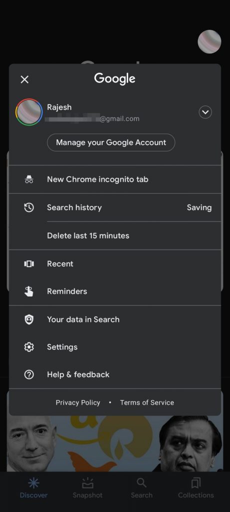 安卓版Google应用最新支持删除最近15 分钟搜索记录