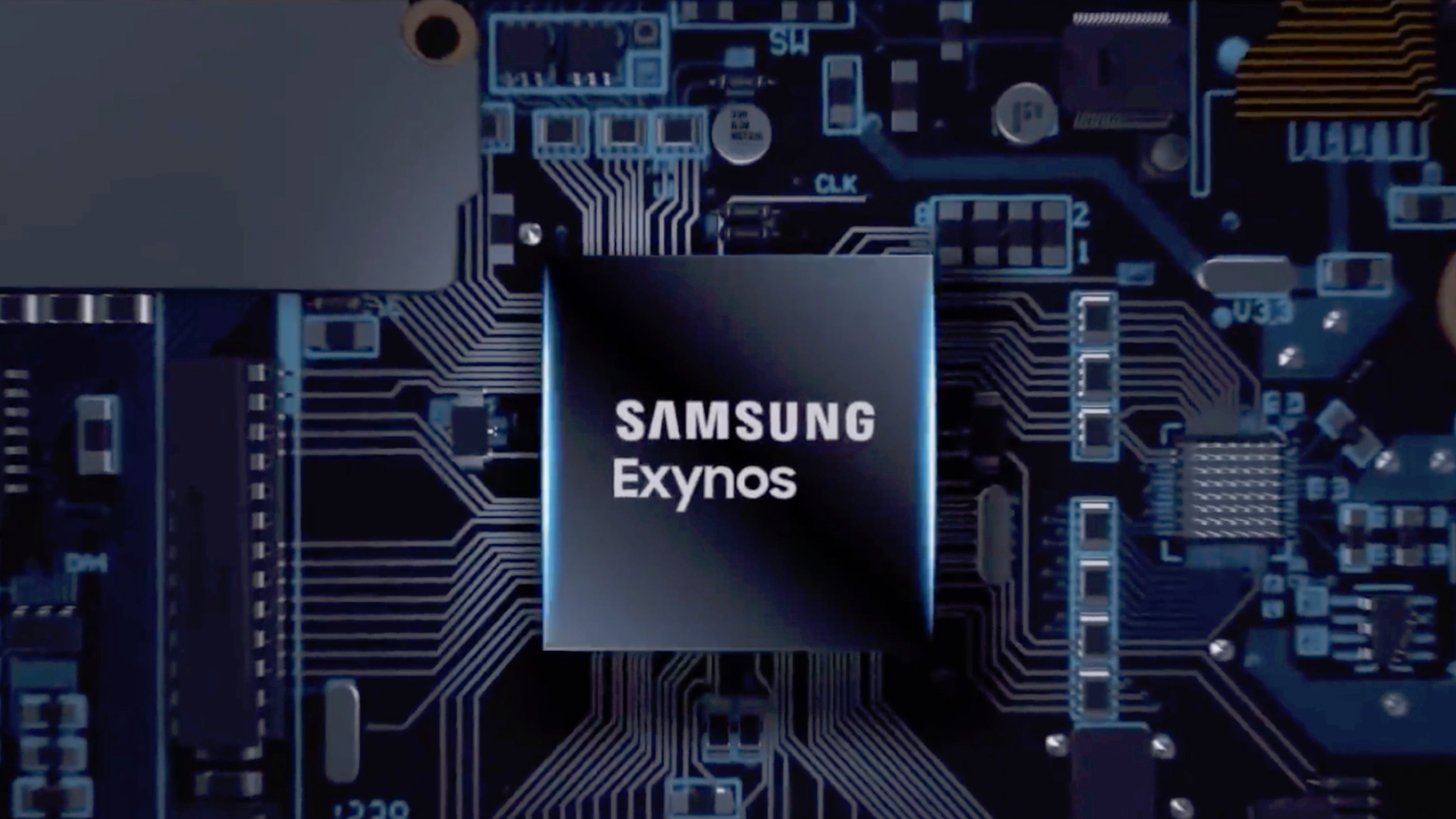  A close-up of a Samsung Exynos chipset on a circuit board.